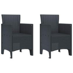 Chaise de 2 pcs Anthracite 53 x 49 x 85 cm Polypropyl&egrave;ne