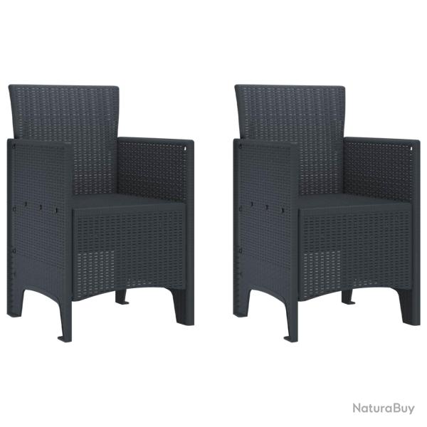 Chaise de 2 pcs Anthracite 53 x 49 x 85 cm Polypropyl�ne