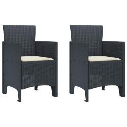 Chaise, 2 pi&egrave;ces, en polypropyl&egrave;ne anthracite