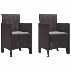 Chaise de 2 pcs Marron Polypropyl&egrave;ne