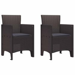 Chaise de 2 pcs Marron 53 x 49 x 85 cm Polypropyl&egrave;ne