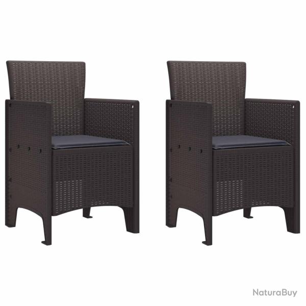 Chaise de 2 pcs Marron 53 x 49 x 85 cm Polypropyl�ne