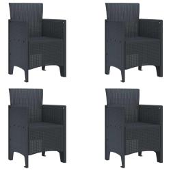Chaise de 4 pcs Anthracite 53 x 49 x 85 cm Polypropyl&egrave;ne