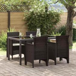 Chaise de 4 pcs Marron 53 x 49 x 85 cm Polypropyl&egrave;ne