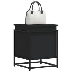 Bo&icirc;te de rangement avec couvercle noir bois d'ing&eacute;nierie
