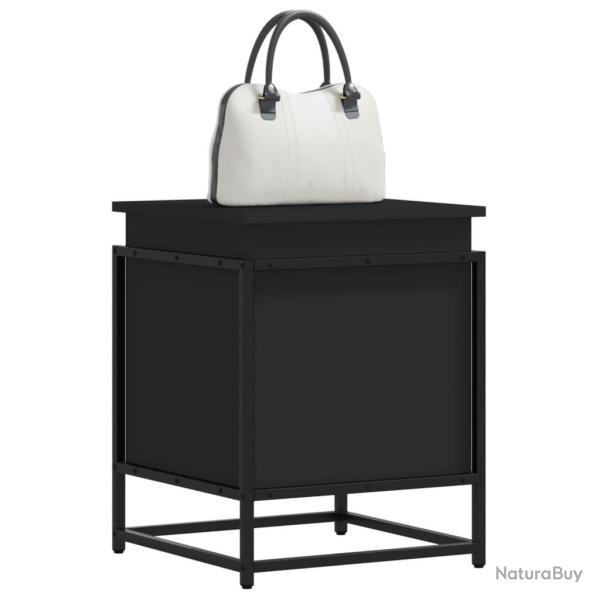 Bo�te de rangement avec couvercle noir bois d'ing�nierie