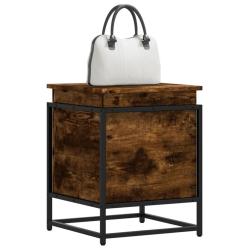 Bo&icirc;te de rangement avec couvercle ch&ecirc;ne fum&eacute; bois d'ing&eacute;nierie