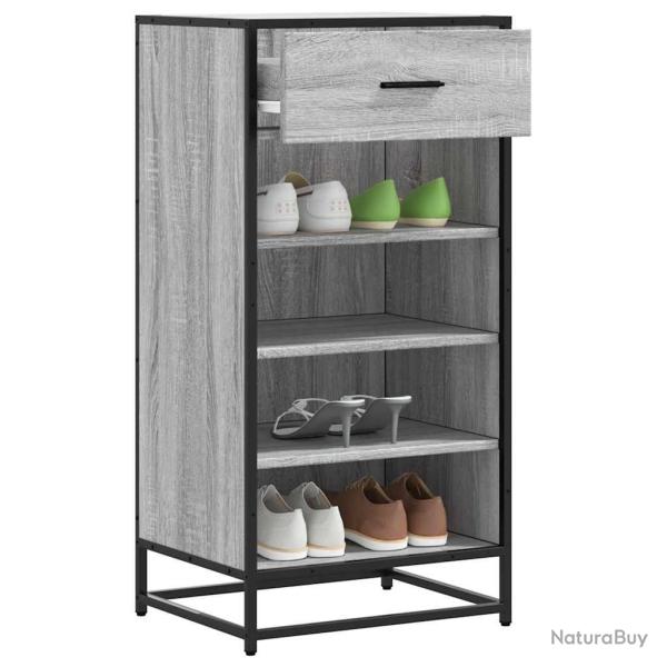 �tag�re � chaussures gris 48x38x97,5 cm bois ing�nierie
