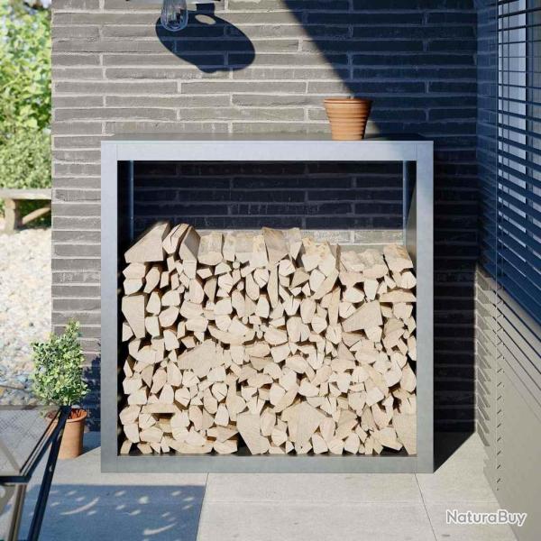 Portant de bois de chauffage 100x40x100 cm acier galvanis�