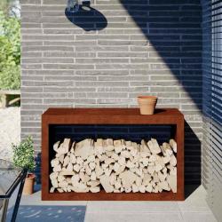 &Eacute;tag&egrave;re &agrave; bois 100x40x60 cm acier r&eacute;sistant aux intemp&eacute;ries