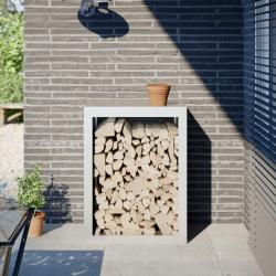 Portant de bois de chauffage blanc 60x40x80 cm acier