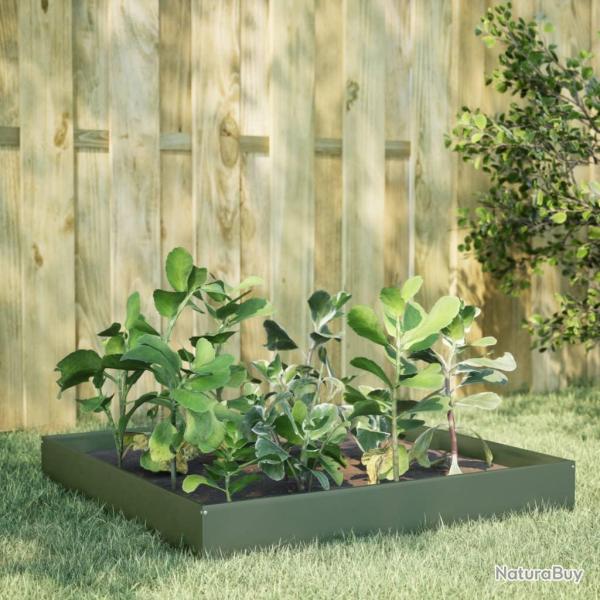 Lit sur�lev� de vert olive 100x100x26 cm acier