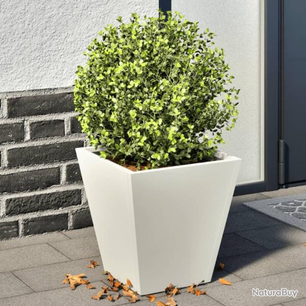 Jardini�res 2 pcs blanc 30x30x30 cm acier