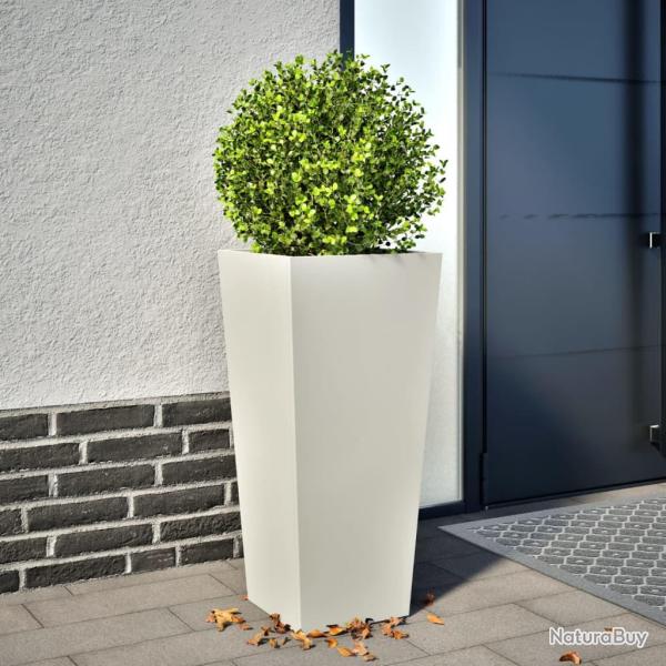 Jardini�re blanc 35x35x75 cm acier