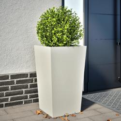 Jardini&egrave;re blanc 45x45x75 cm acier