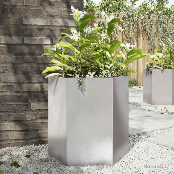 Jardini�re hexagone 46x40x45 cm acier inoxydable