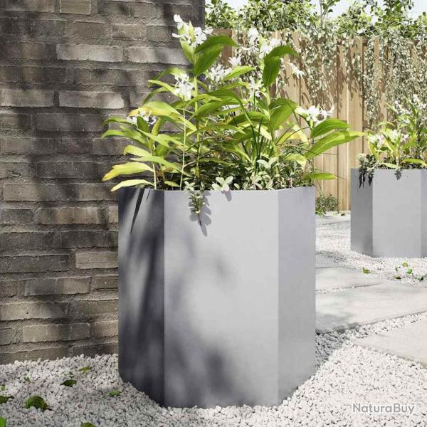 Jardini�re hexagone 46x40x45 cm acier galvanis�