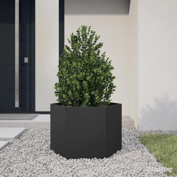 Jardini�re noir hexagone 69x60x45 cm acier
