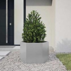 Jardini&egrave;re hexagone 69x60x45 cm acier galvanis&eacute;