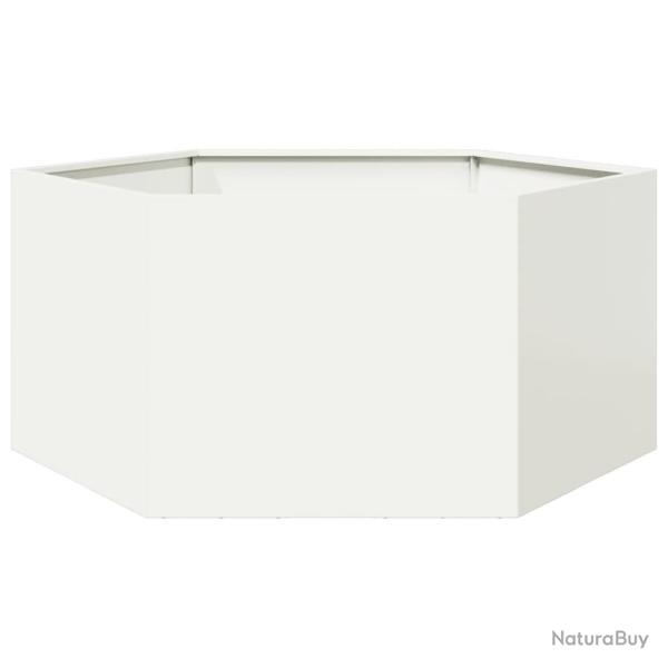 Jardini�re blanc hexagone 104x90x45 cm acier