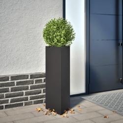 Jardini&egrave;re noir triangulaire 30x26x75 cm acier