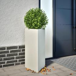 Jardini&egrave;res 2 pcs blanc triangulaire 40x34,5x75 cm acier