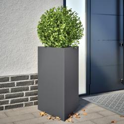 Jardini&egrave;re anthracite triangulaire 50x43x75 cm acier