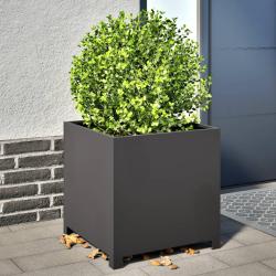 Jardini&egrave;re noire en acier, pour le jardin, 50 &times; 50 &times; 50 cm