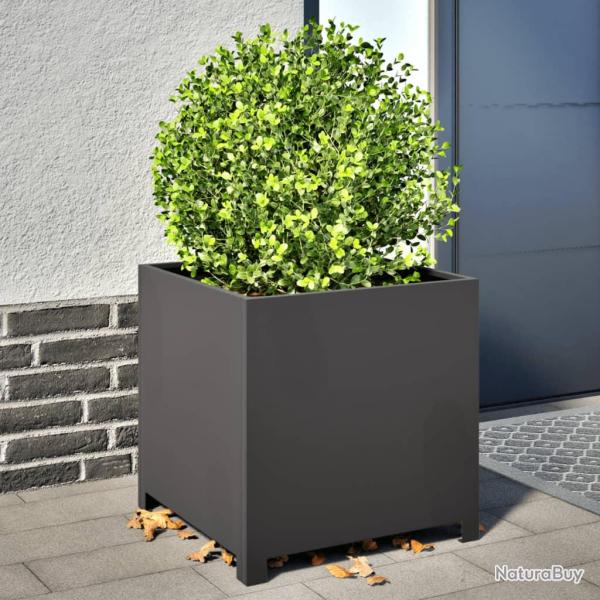 Jardini�re noire en acier, pour le jardin, 50 � 50 � 50 cm