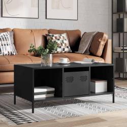 Table basse noir 101,5x50x43,5 cm acier lamin&eacute; &agrave; froid