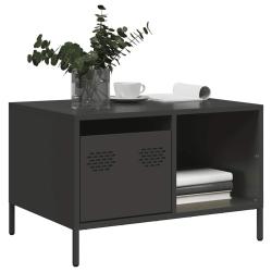 Table basse noir 68,5x50x43,5 cm acier lamin&eacute; &agrave; froid