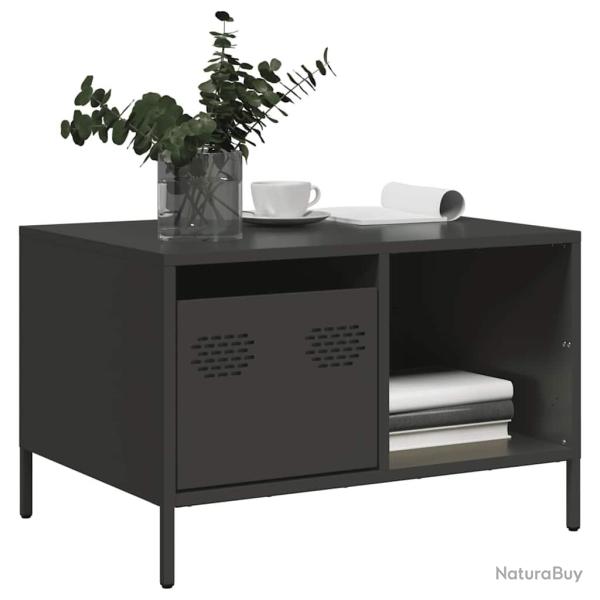 Table basse noir 68,5x50x43,5 cm acier lamin� � froid