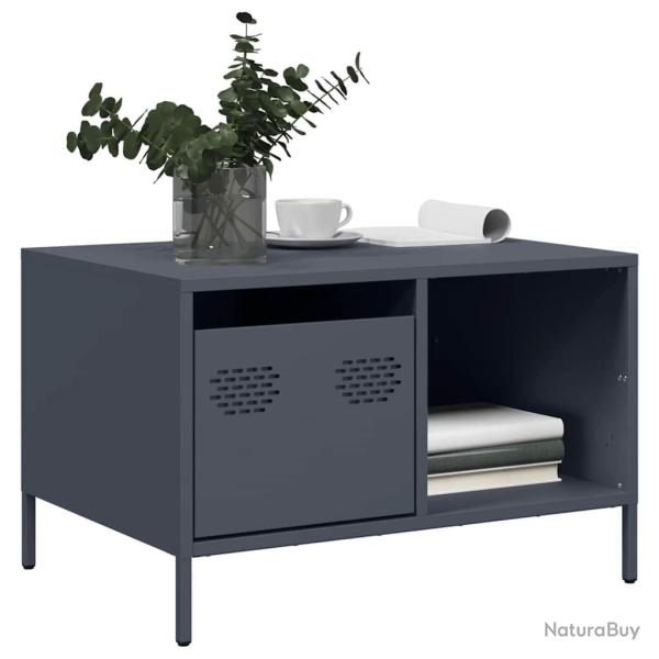 Table basse anthracite 68,5x50x43,5 cm acier lamin� � froid