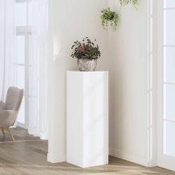Support pour plantes blanc 33x33x100 cm bois d'ing&eacute;nierie