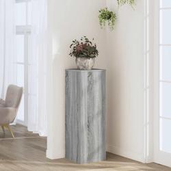 Support pour plantes gris 33x33x100 cm bois d'ing&eacute;nierie
