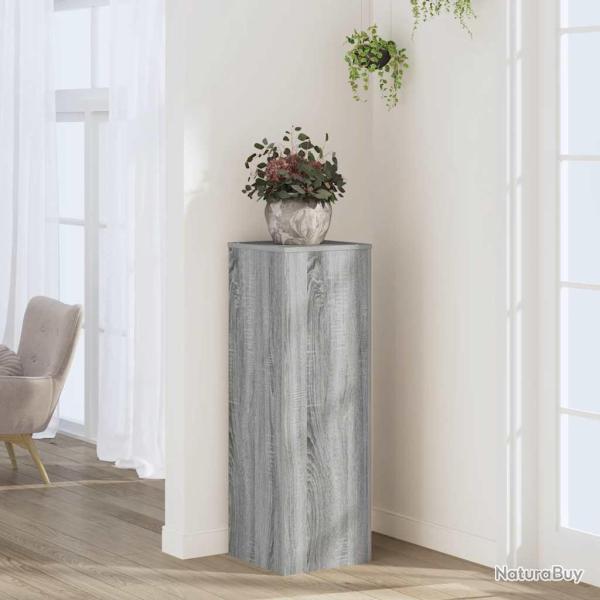 Support pour plantes gris 33x33x100 cm bois d'ing�nierie