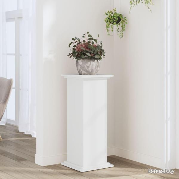 Support pour plantes blanc 33x33x80 cm bois d'ing�nierie