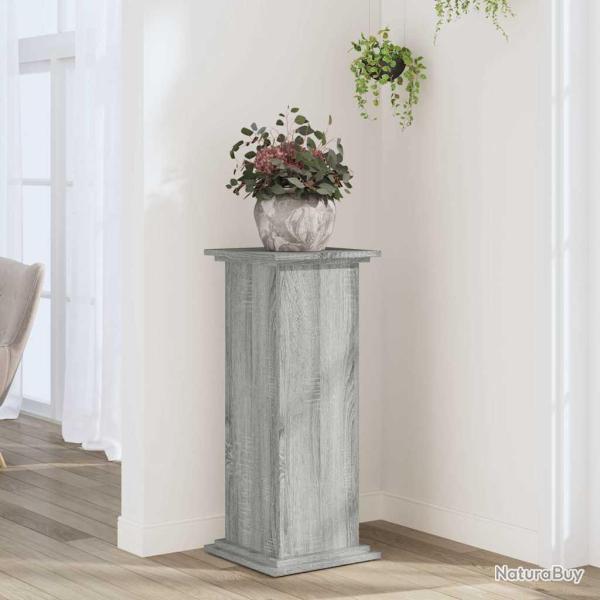 Support pour plantes gris 33x33x80 cm bois d'ing�nierie