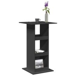Table de bar avec rangement noir 60x60x102 cm bois d'ing&eacute;nierie