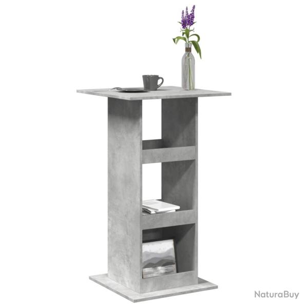 Table de bar avec rangement gris b�ton bois d'ing�nierie