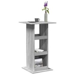 Table de bar avec rangement gris bois d'ing&eacute;nierie