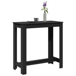 Table de bar noir 102x50x103,5 cm bois d'ing&eacute;nierie