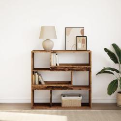 Biblioth&egrave;que/S&eacute;parateur de pi&egrave;ce vieux bois 100x33x94,5 cm
