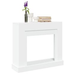 Cadre de chemin&eacute;e blanc 100x30x87,5 cm bois d'ing&eacute;nierie