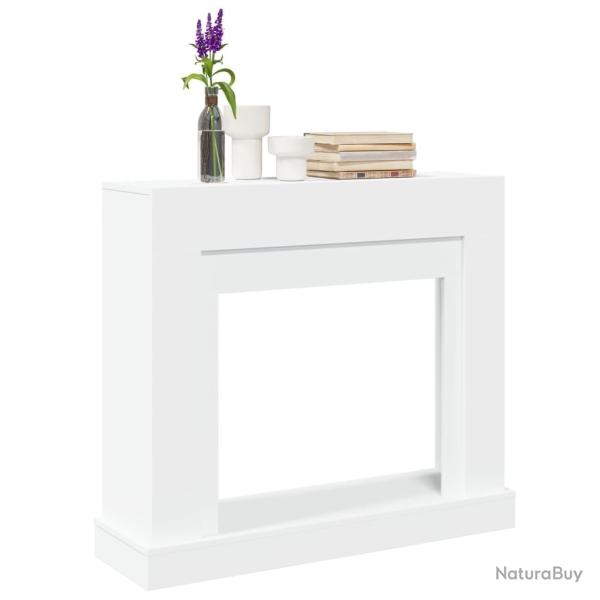 Cadre de chemin�e blanc 100x30x87,5 cm bois d'ing�nierie