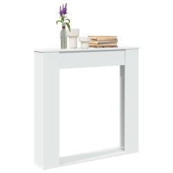 Cadre de chemin&eacute;e blanc 100x20x100 cm bois d'ing&eacute;nierie