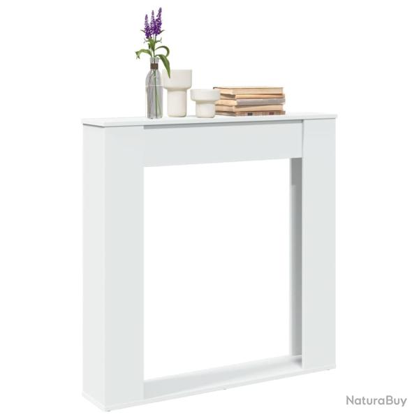 Cadre de chemin�e blanc 100x20x100 cm bois d'ing�nierie