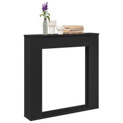 Cadre de chemin&eacute;e noir 100x20x100 cm bois d'ing&eacute;nierie