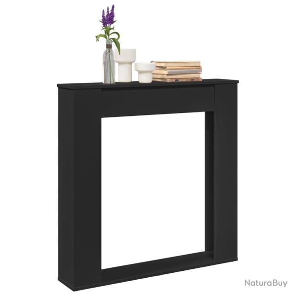 Cadre de chemin�e noir 100x20x100 cm bois d'ing�nierie