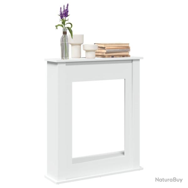 Cadre de chemin�e blanc 75x20x87,5 cm bois d'ing�nierie